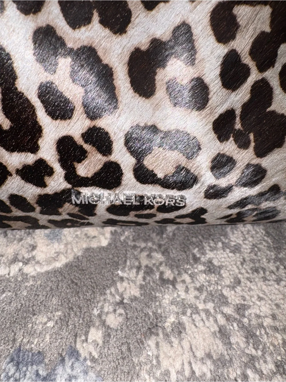 Michael Kors Leopard Print Hobo Bag - Black & Taupe